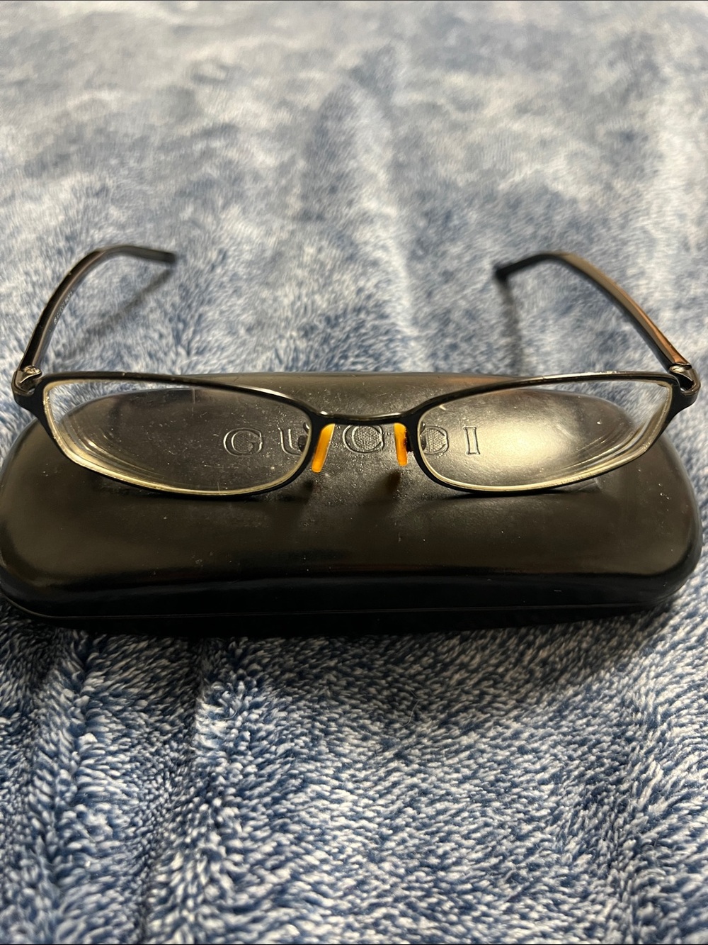 Vintage Gucci Black Frames with Yellow Nose Pads